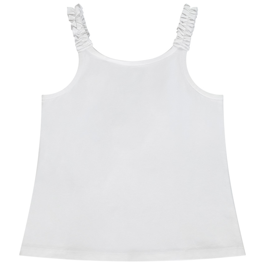 Effen top met flamingo print 3D bloemblaadjes effect voor baby meisjes 