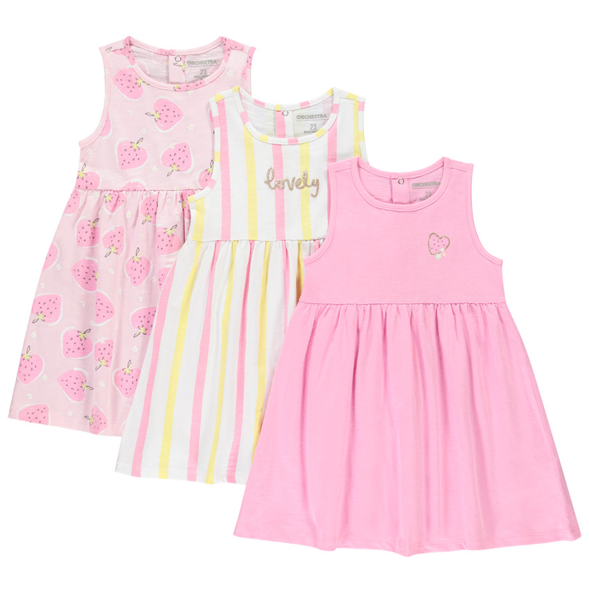 Set van 3 mouwloze jurken met fantasieprint voor meisjes 