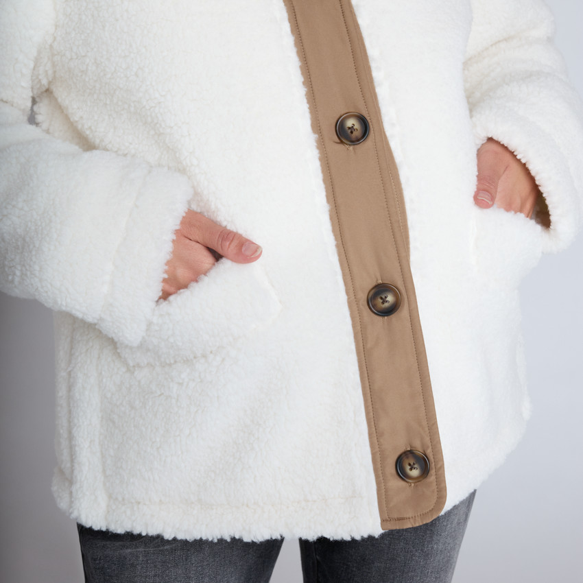 Veste molleton en sherpa moutonné pour femme  