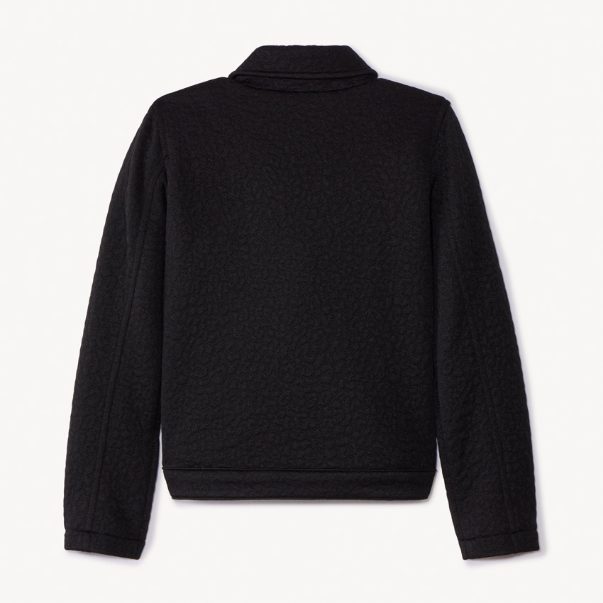 Veste molleton style perfecto quilte léopard pour fille 