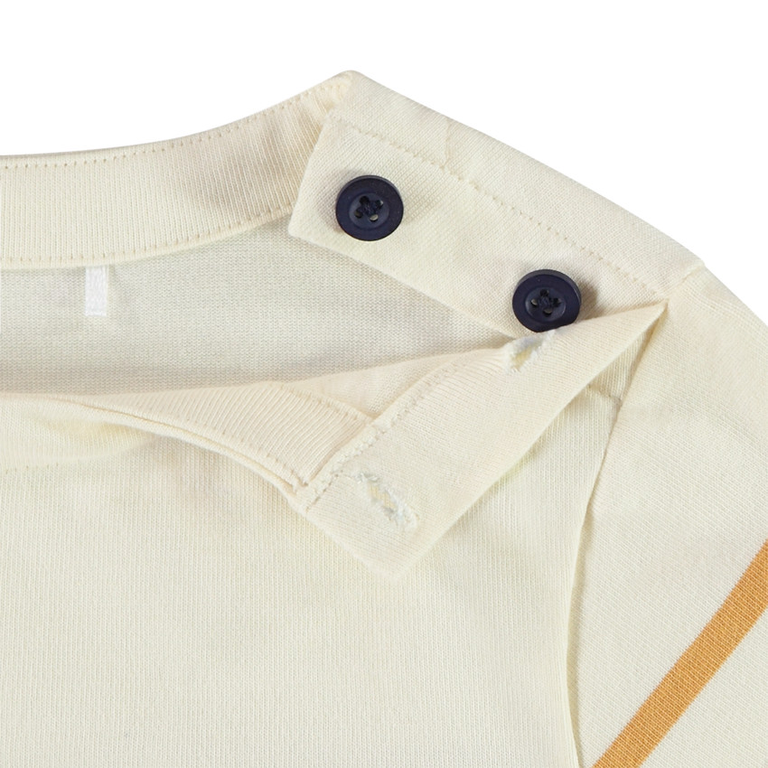 Marinière boutonnée en jersey épais pour garçon 