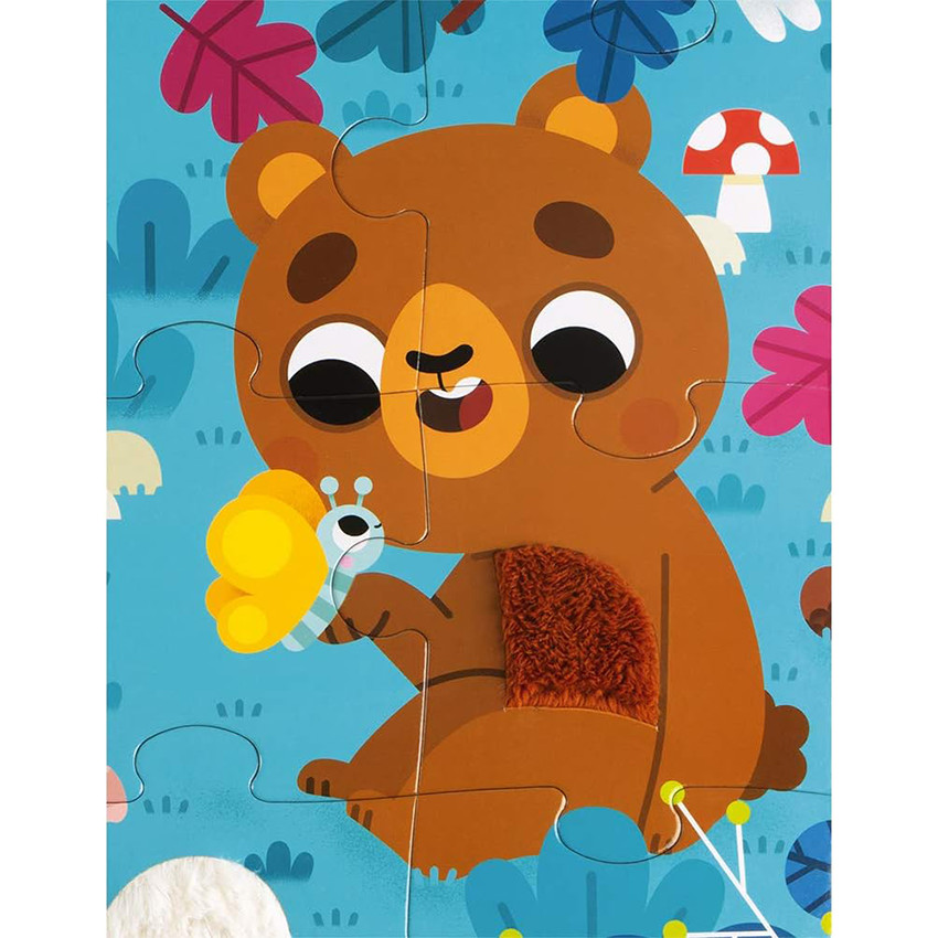 De bosdieren tactiele puzzle 20 stukjes 