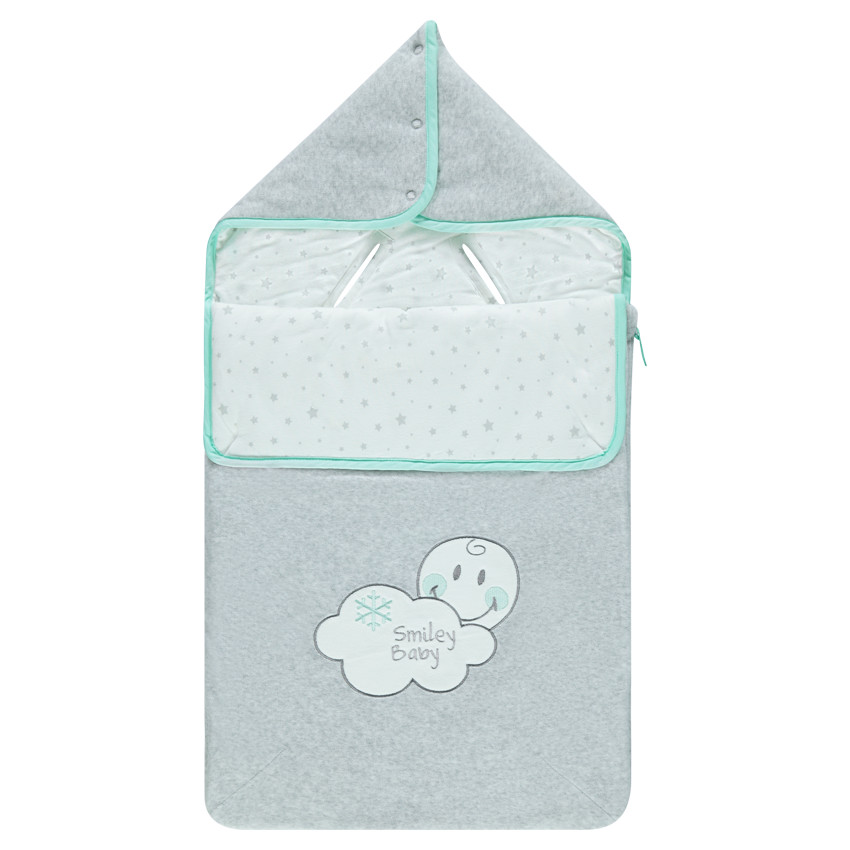 Nid d'ange en velours et popeline Smiley 