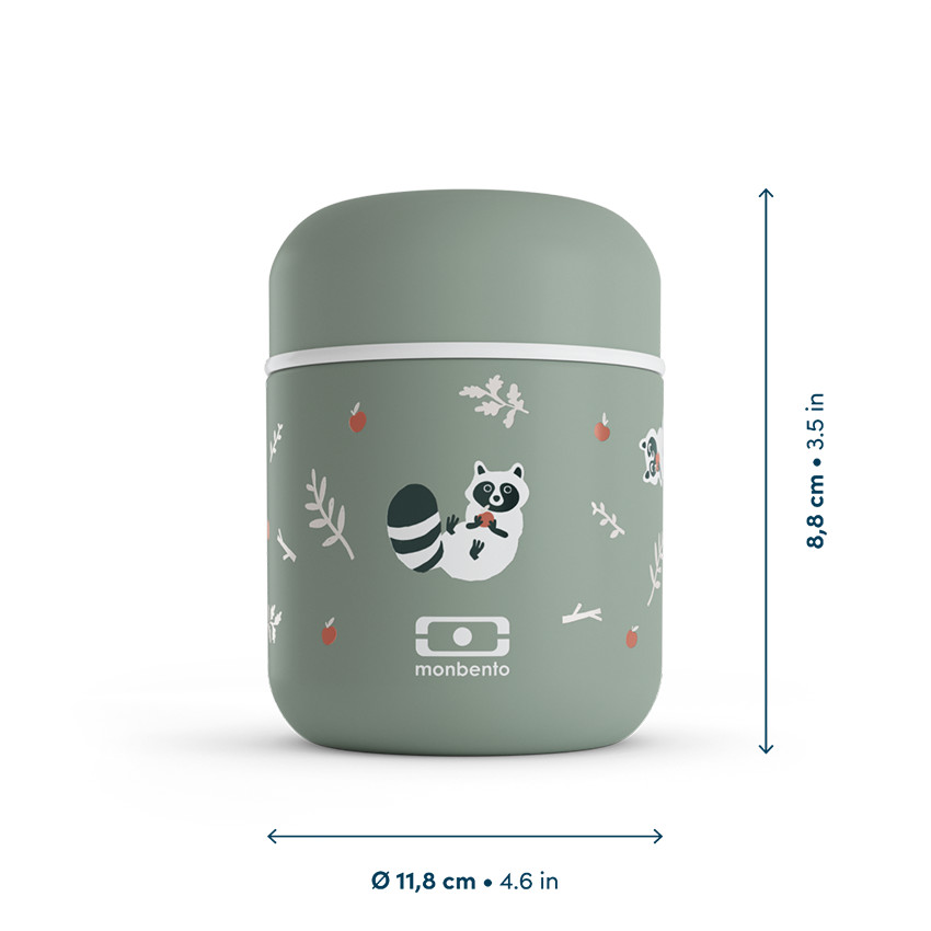 isothermische Capsule Lunchbox 280ml Raccoon Groen 