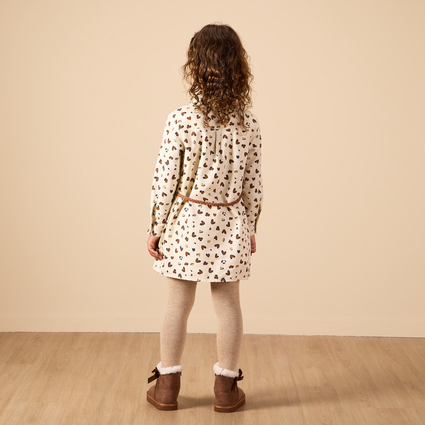 Rok met ceintuur en hartjesprint voor meisjes 