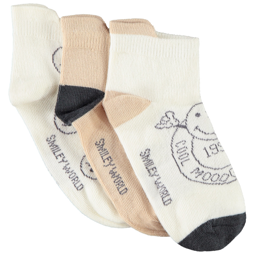 Set van 3 paren van korte sokken SmileyWorld voor jongens 