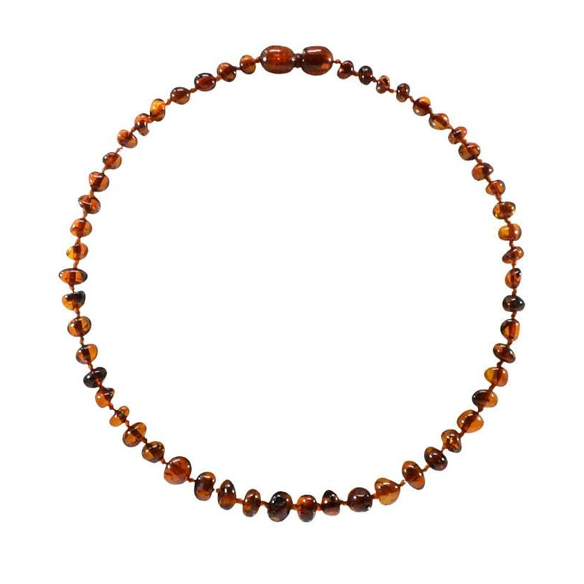 Collier de dentition Ambre - Cognac 