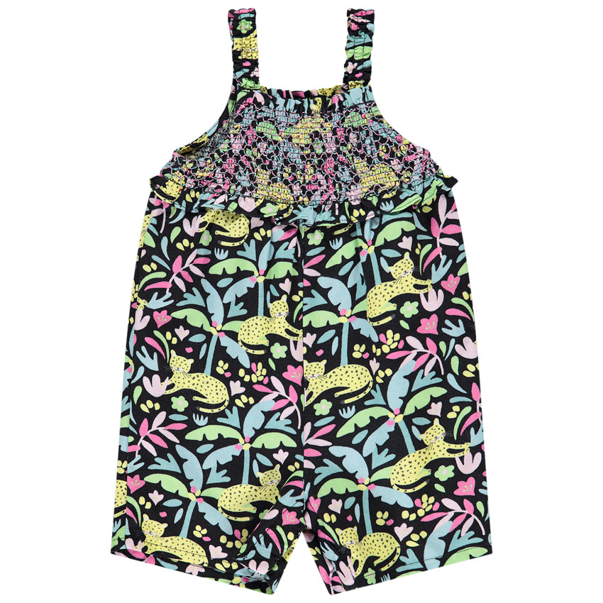 Korte jumpsuit met fantasiedruk savanne voor meisjes 
