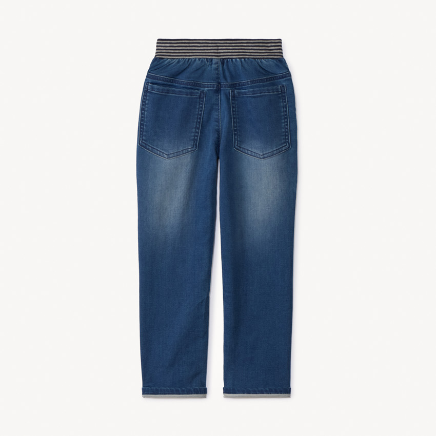Rechtdoorlopende jeans met elastische taille en gestreept voor jongen 