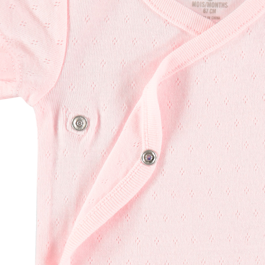 Lot de 2 bodies manches courtes en coton à micro motif jacquard 