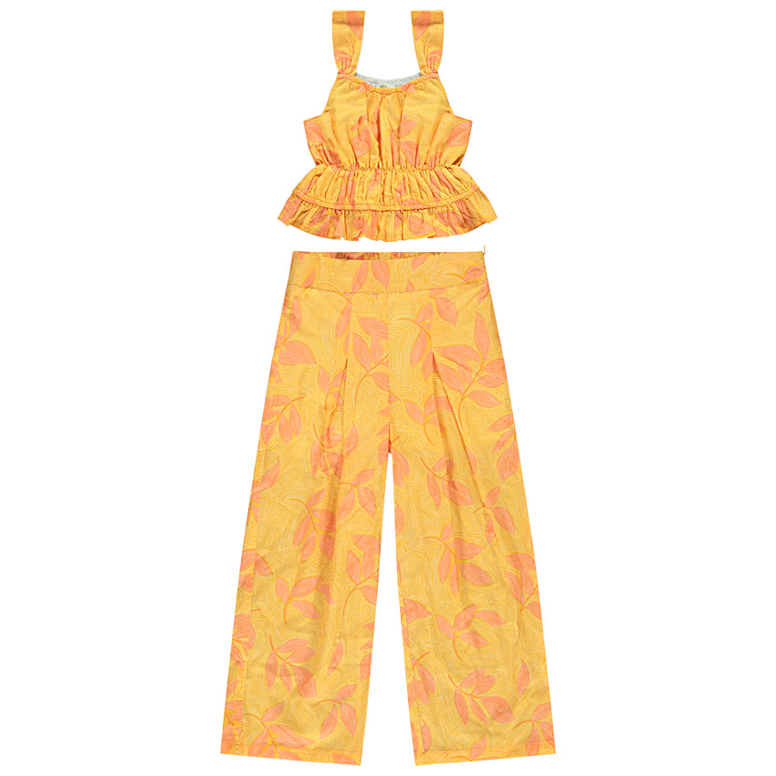 Ensemble 2 pièces total look imprimé végétal pour fille 
