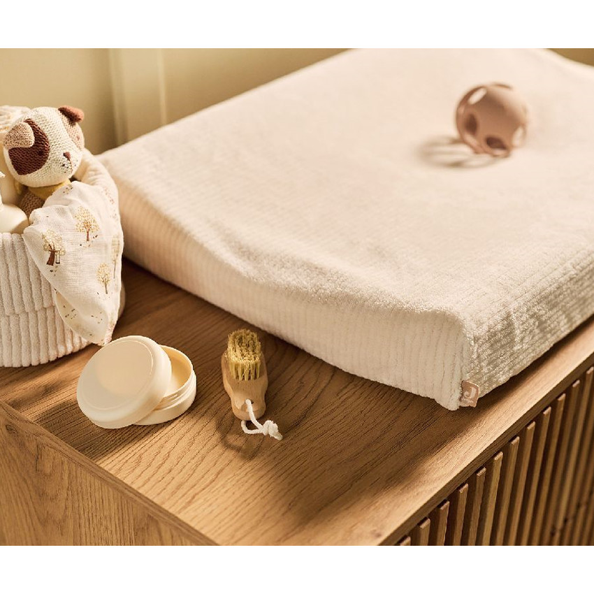 Housse matelas à langer - Cloudy rib - Oatmeal - 50x70 cm 