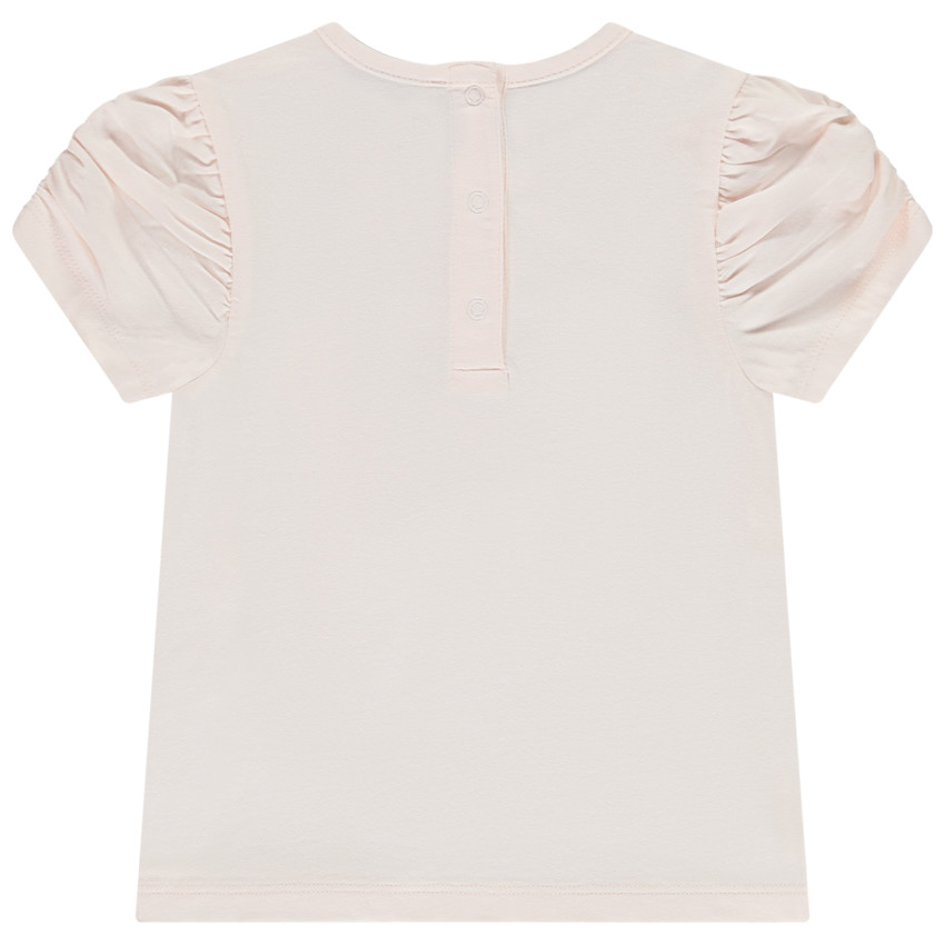 T-shirt met korte mouwen en vlinderborduursel voor baby meisjes 