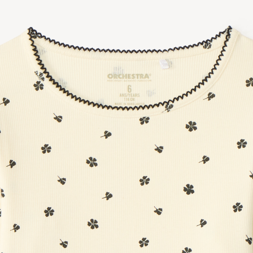 T-shirt manches longues imprimé fleurs fille 