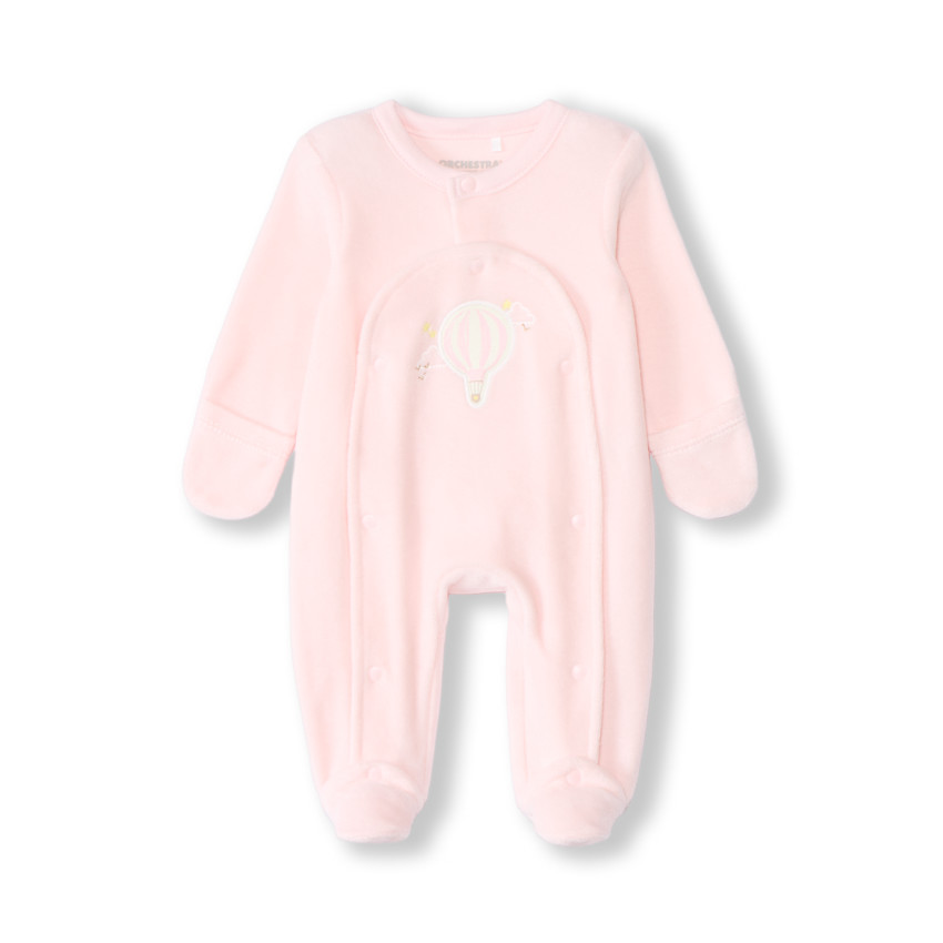 Pyjama fluweel met patch montgolfière voor premature baby meisje 