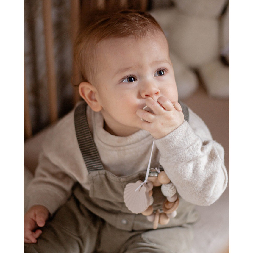 Attache sucette silicone Coquillage Nougat  