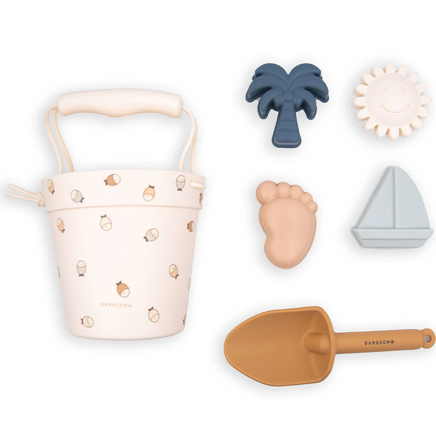 Set de plage Poissons - Seau/pelle/4 moules 