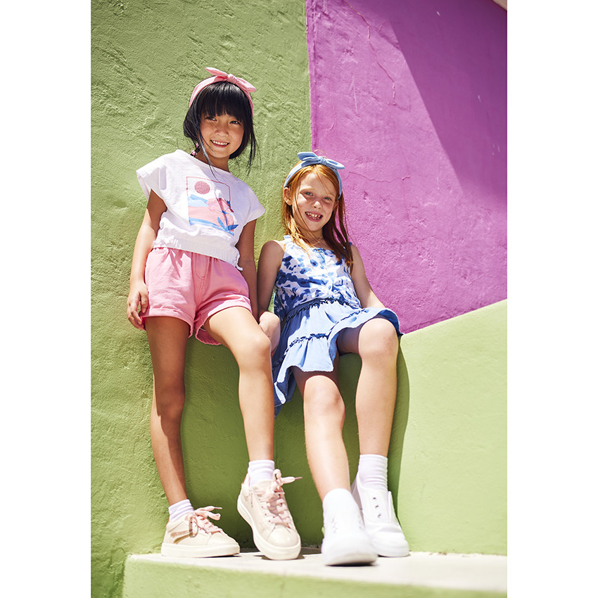 T-shirt manches courtes oversize forme boîte pour fille 