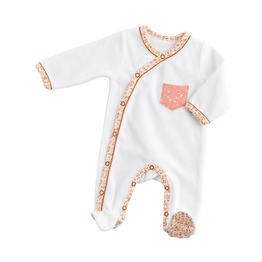 Pyjama fille naissance blanc Hello - Bébé Roi