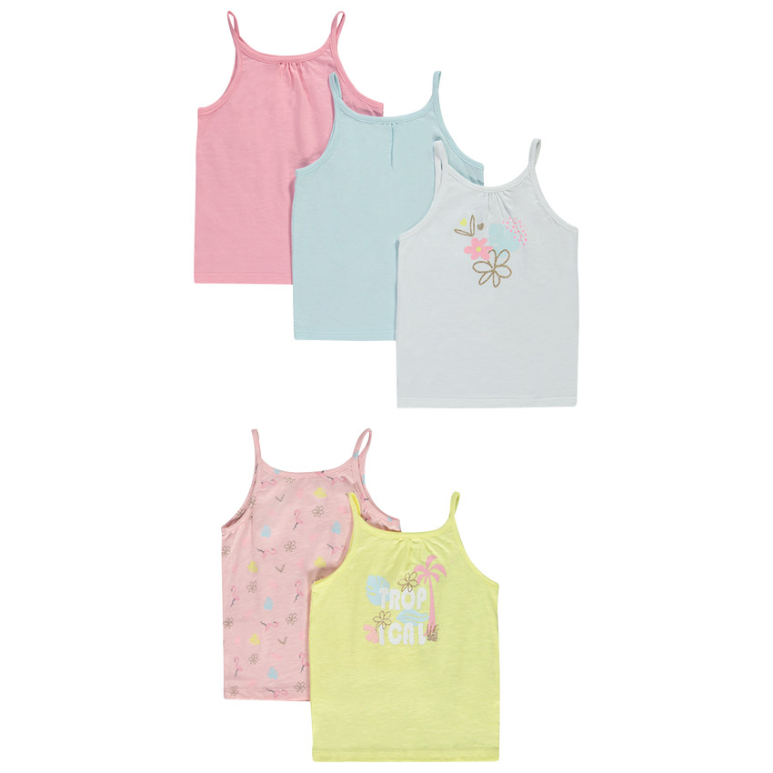Lot de 5 débardeurs fantaisie pour bébé fille 