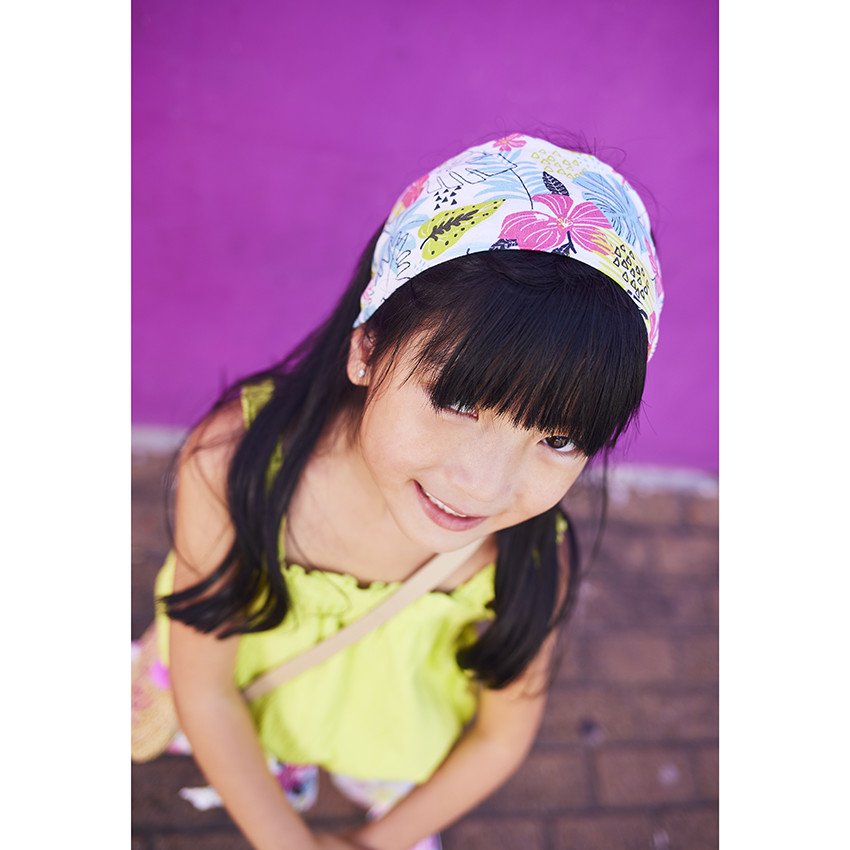 Haarbandje in lyocell met exotische print voor meisjes 