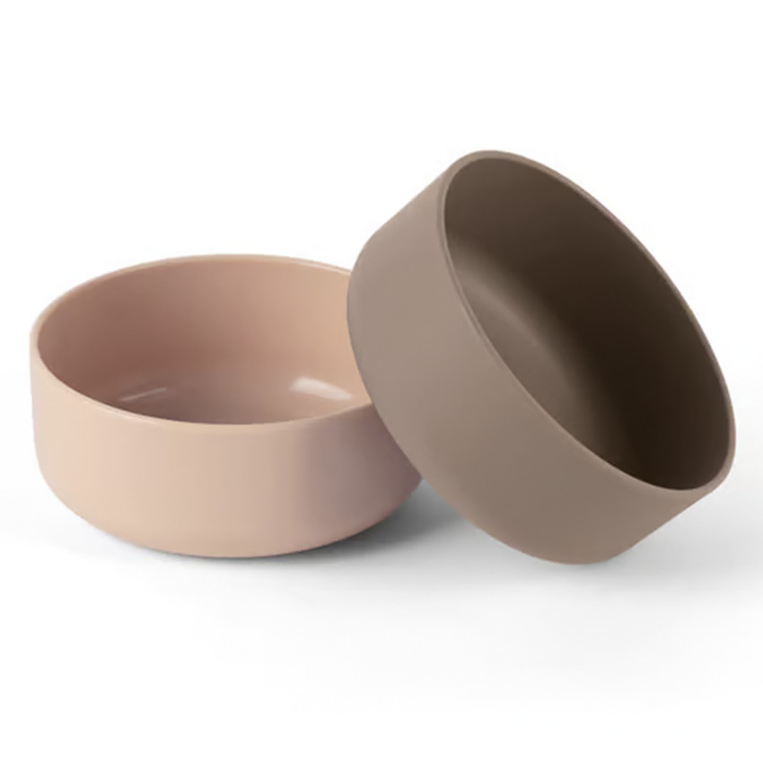 Set de 2 bols Tiny Bioplastique – Beige/Moka 