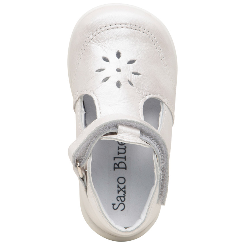 Salomés en cuir irisé et motif perforé 