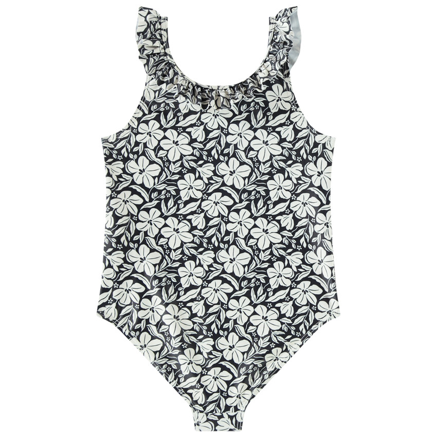 Maillot de bain 1 pièce imprimée fleurs pour fille  