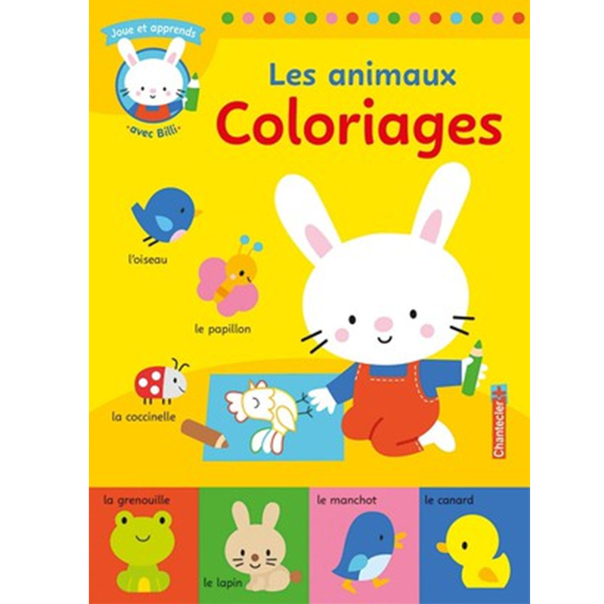 Livre de coloriage - Joue&apprend avec Billi - Les animaux - à partir de 2ans 