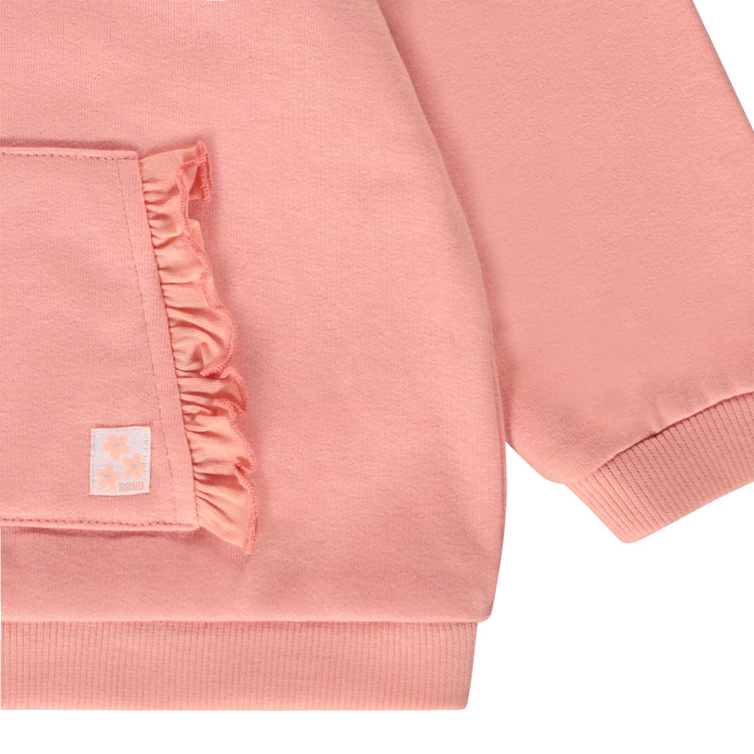 Sweat molleton à poche kangourou volantée pour bébé fille 