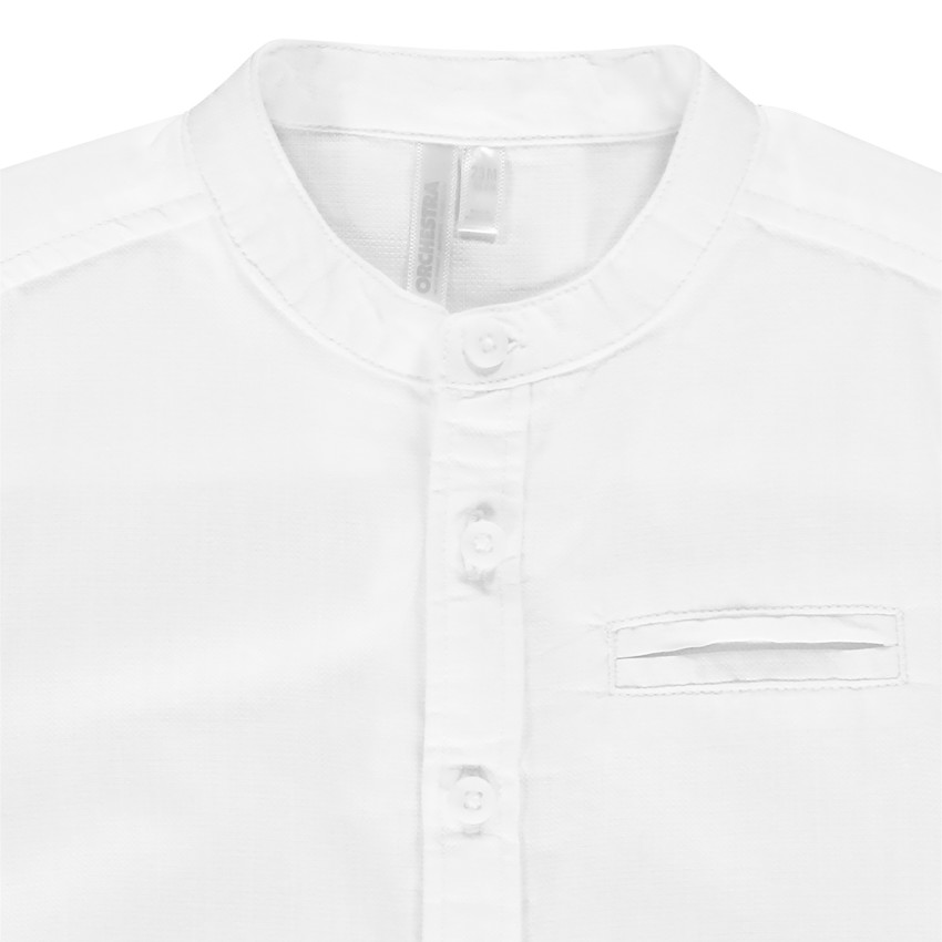 Chemise manches courtes à col mao 