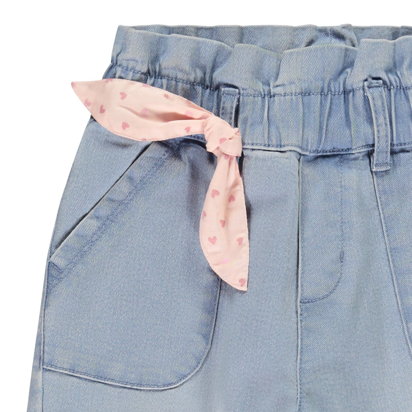 Jeans met fantasie sjaal vastgebonden aan de taille voor meisjes 