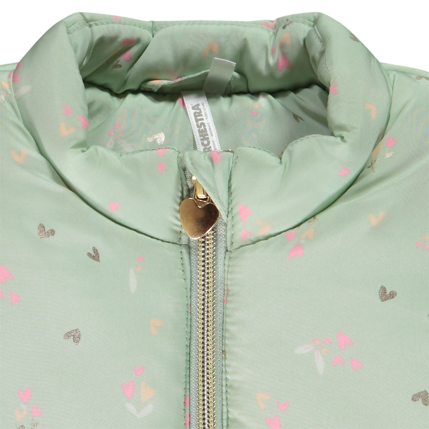 Donsjas zonder mouwen met bloemen/harten voor baby meisje 