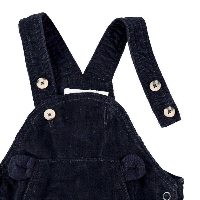 Salopette longue doublée jersey à poche kangourou 