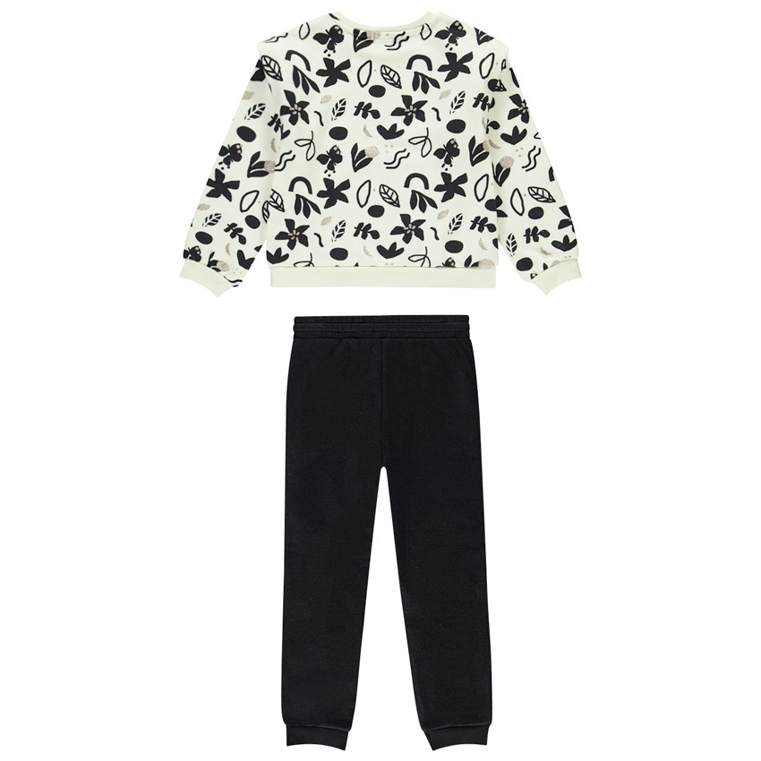 Ensemble jogging + sweat fantaisie imprimé arty pour fille 
