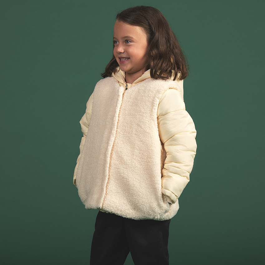 Parka 2 en 1 en fausse fourrure pour fille 
