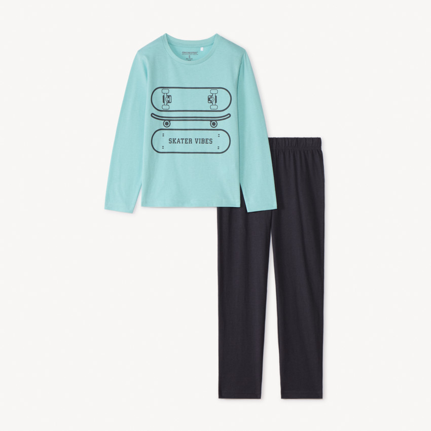 Set van 2-delige pyjama met fantasie skateprint voor jongens 