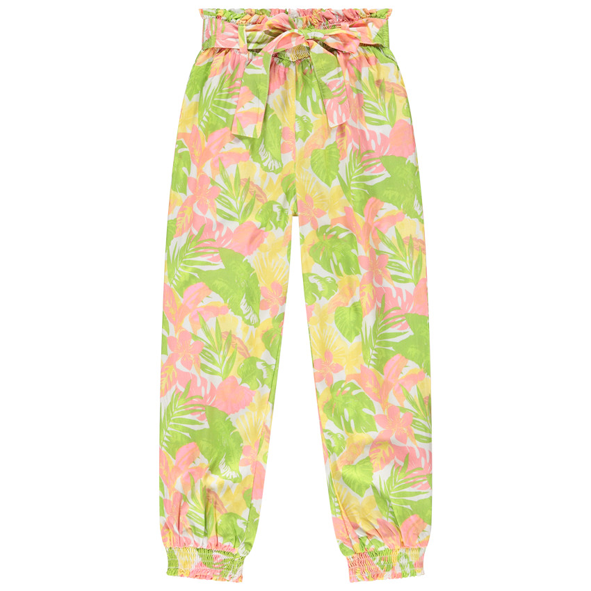 Vloeiende broek met exotische print voor meisjes 