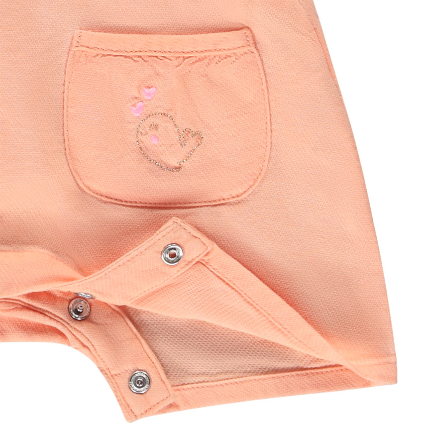 Set van een effen salopette en een t-shirt met fantasieprint voor meisjes 