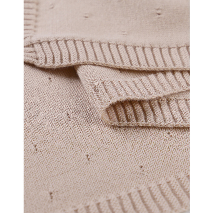 Couverture tricot bio 75x100 Powder Pink MM24 