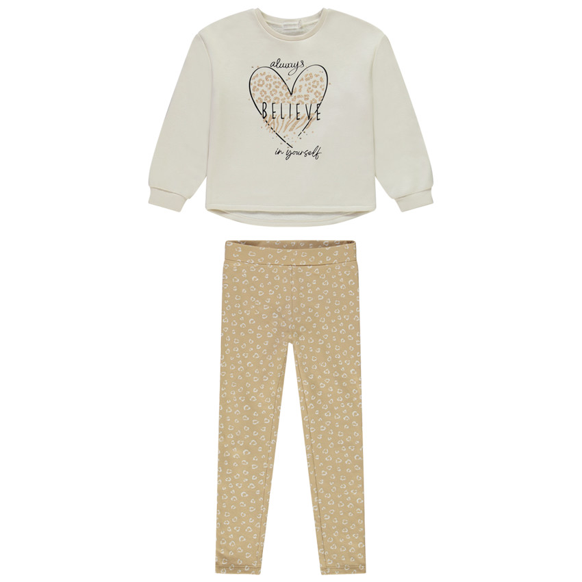 Ensemble jogging 2 pièces imprimé tacheté pour fille 