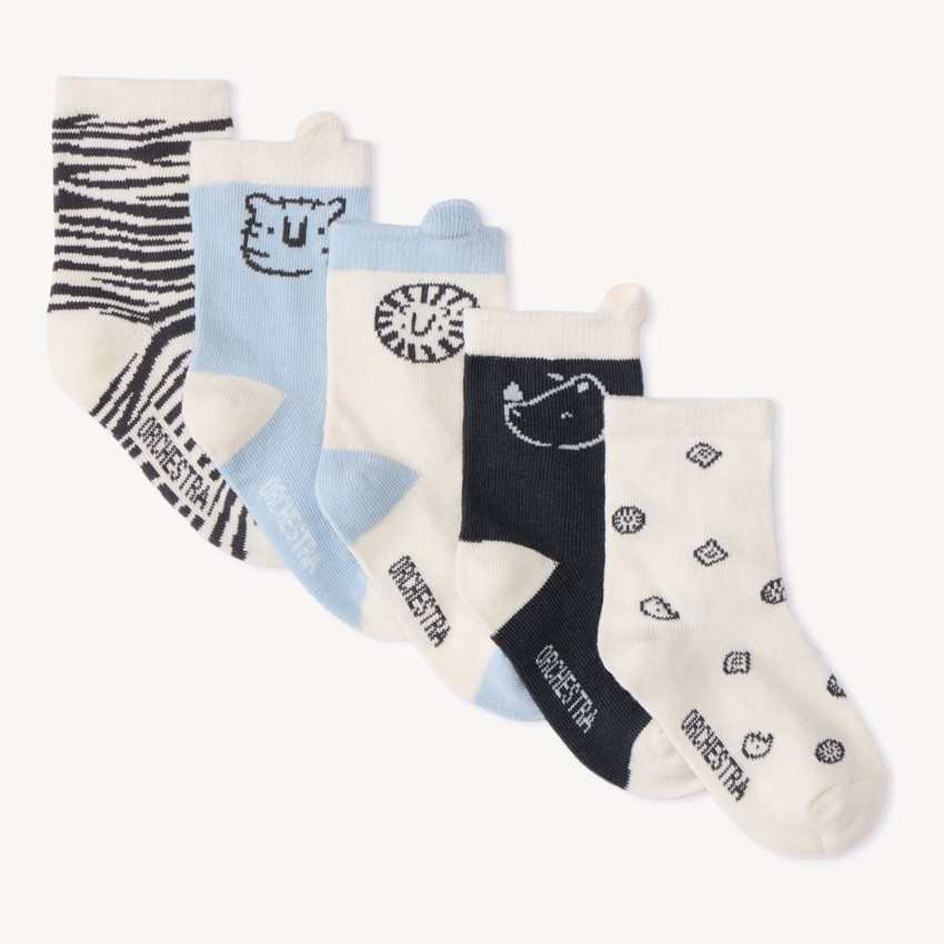 Lot de 5 paires de chaussettes savane pour bébé garçon  
