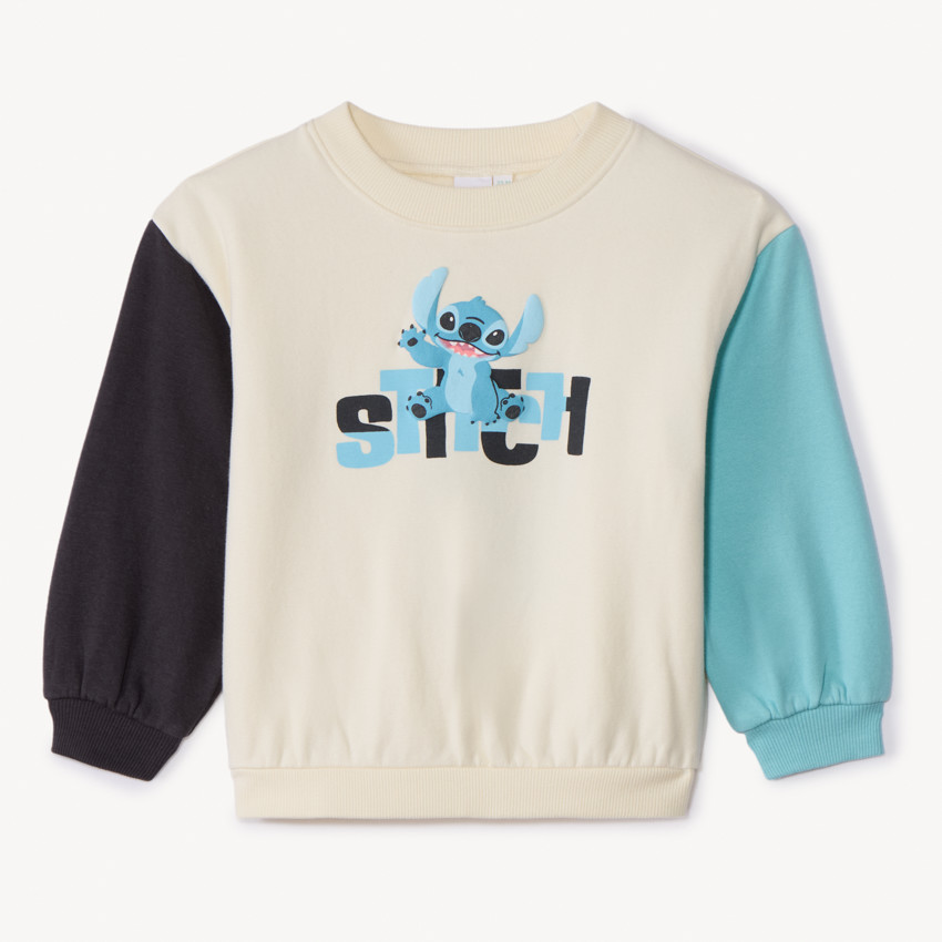 Sweatshirt oversize met colour block effect Stitch Disney voor babyjongens 