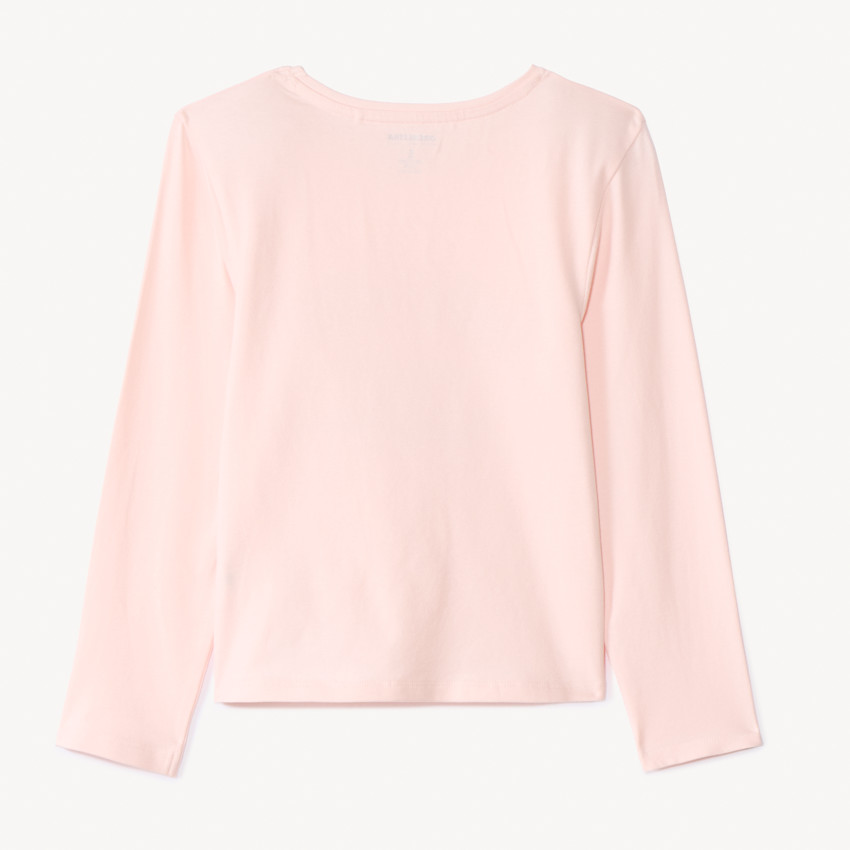 T-shirt manches longues à texte en relief pour fille 