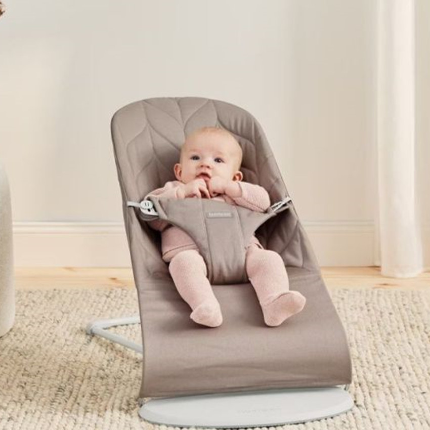 Transat Bliss - feuille tissé - Gris sable  