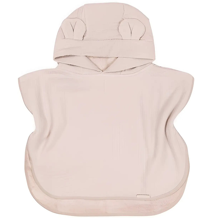 Poncho de bain éponge gaufré -  Vintage Pink - 0/2 ans 