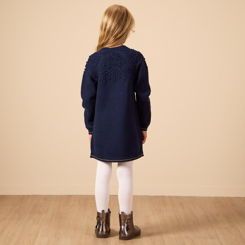 Robe manches longues en tricot avec lurex pour fille 