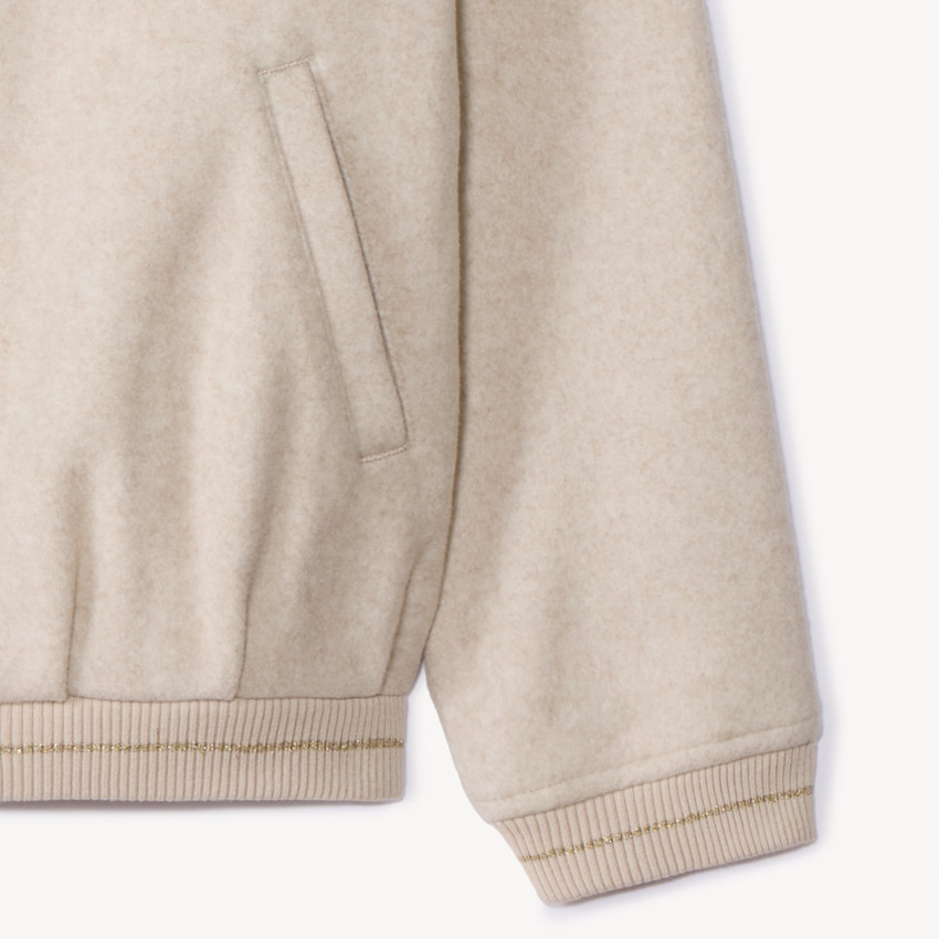 Veste manches longues à col teddy en feutrine pour fille 