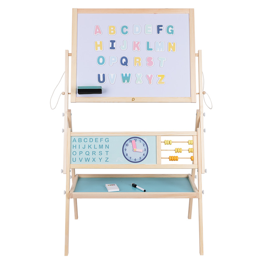 Chevalet double face magnétique tableau noir et tableau blanc 