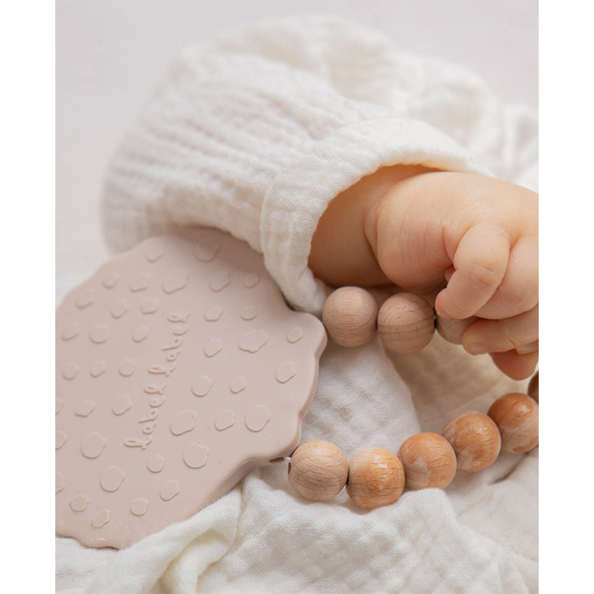 Anneau de dentition silicone Coquille Rose  